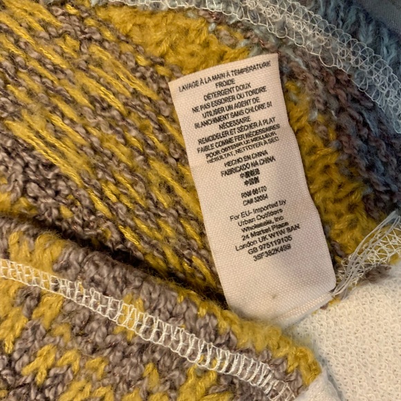 Free People Women’s Cream & Mustard Sinner Pullover Sweatshirt Size M.SKU 215 - Picture 10 of 11